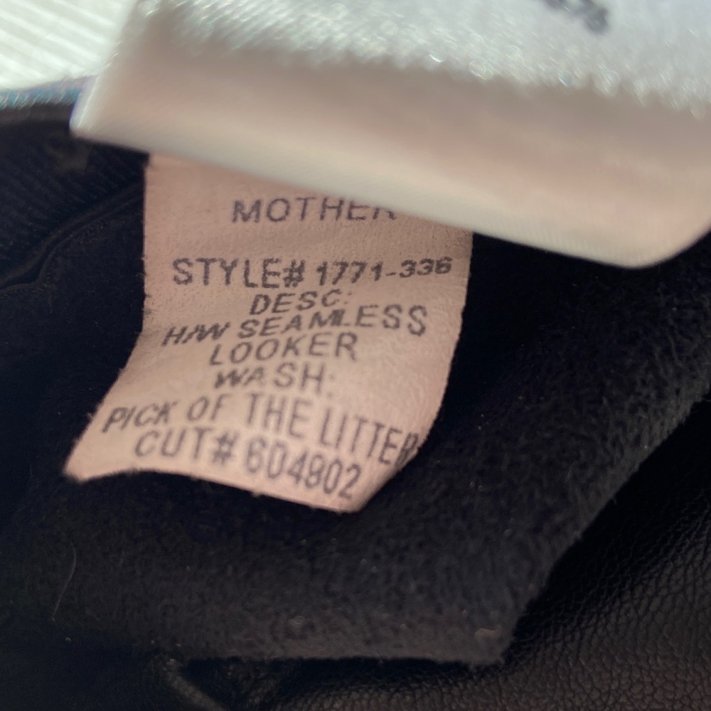 MOTHER Black Faux Leather High Waisted Seamless Looker Pants Size 28 - Picture 11 of 11